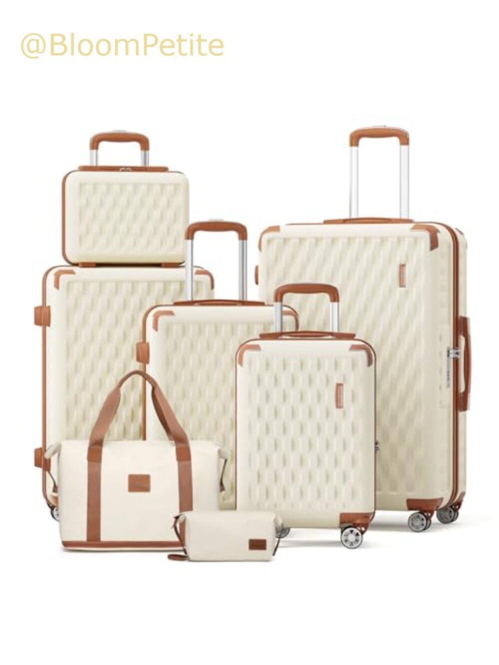 7 Piece Hard Shell Luggage Set with Spinner Wheels and TSA Lock